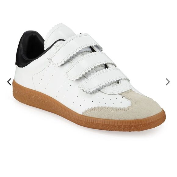 Isabel Marant Beth Perforated Leather Grip-Strap Sneakers - Picture 1 of 10